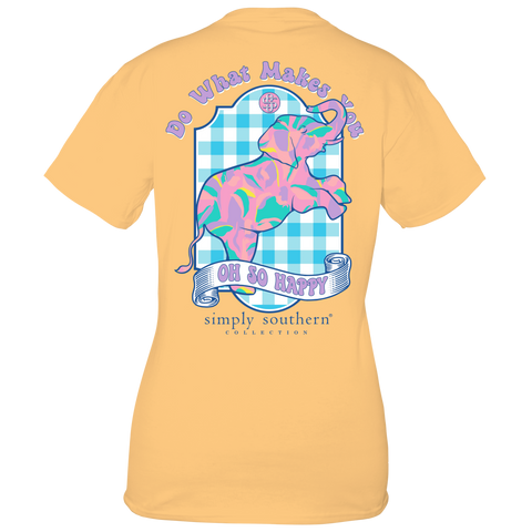 Simply Southern- Elephant- Apricot Tee
