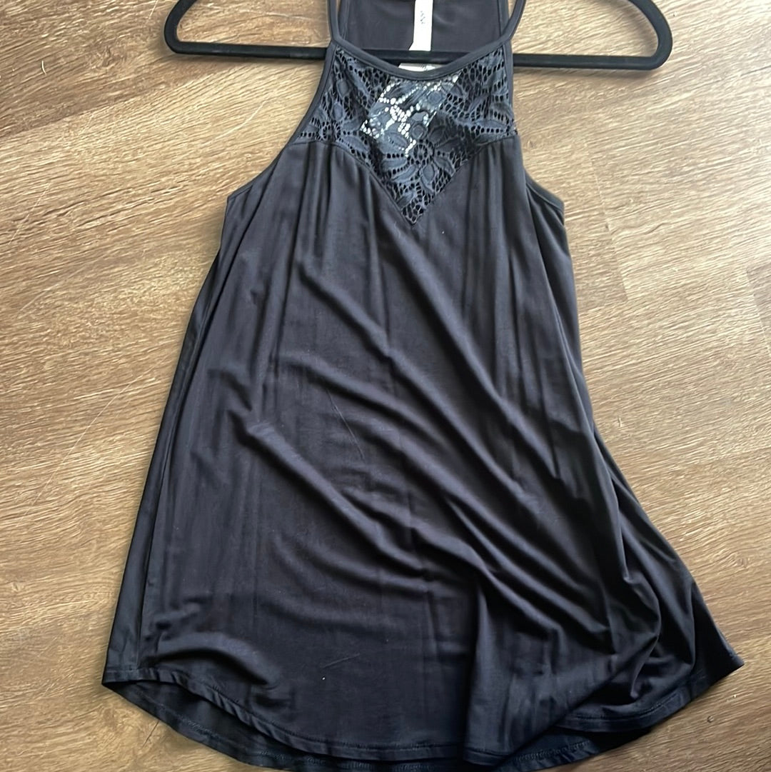 Black Floral Lace Tank