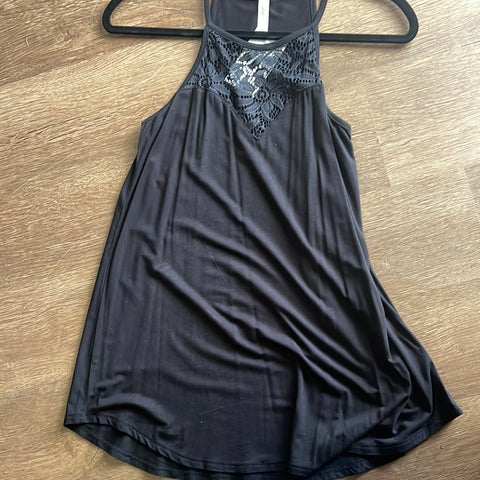 Black Floral Lace Tank