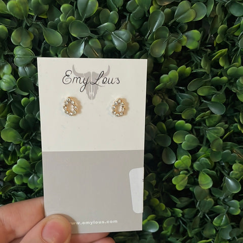 Simply Southern Hollow Tear Drop Diamond Stud