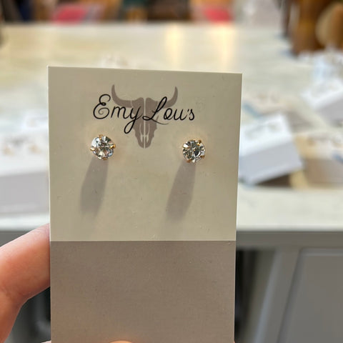 Simply Southern Basic Round Gold Diamond Studs