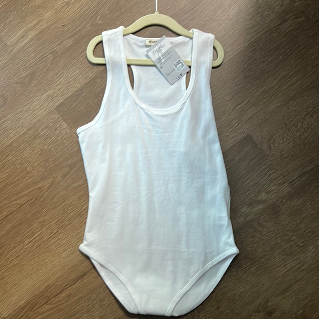 White Basic Tank Bodysuit