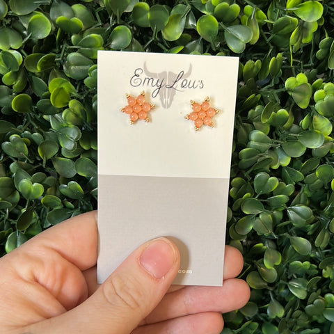 Simply Southern Gold & Pink Flower Studs