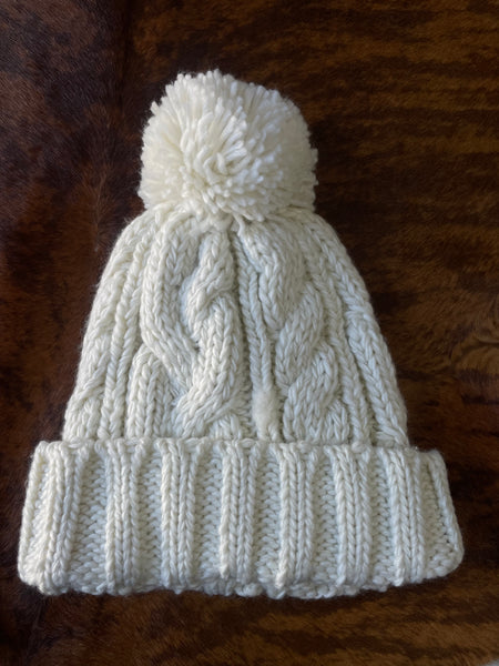 Heidi Cable Knit Pom Pom Beanie