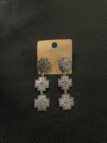 Silver Aztec Dangles
