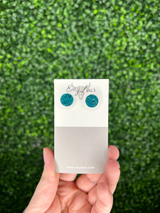 Sparkly Turquoise Druzy Stud