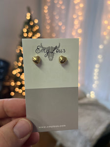 Gold Heart Studs