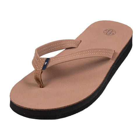 Men's Simply Southern Leather Flip Flops- Chestnut