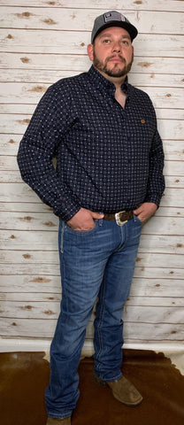 Cinch Men's Print Navy Button Up