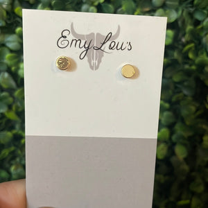 Gold Solid Circle Studs