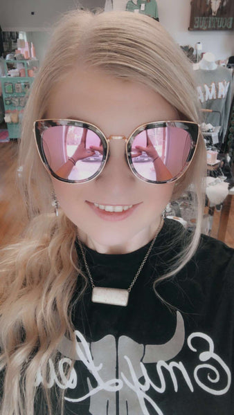 Oversized Floral and Black Sunglasses