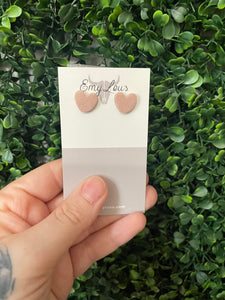Clay Heart Studs
