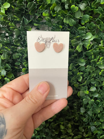 Clay Heart Studs