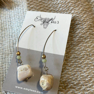 Flower Agate Dangles