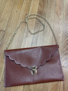 Burgundy Scalloped Cross Body