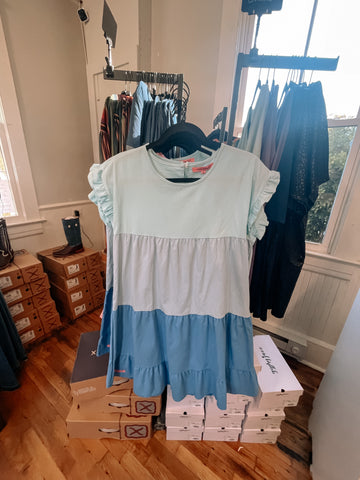 Simply Southern Color Block Dress - Blue