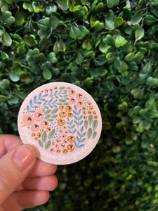 Floral Round Sticker