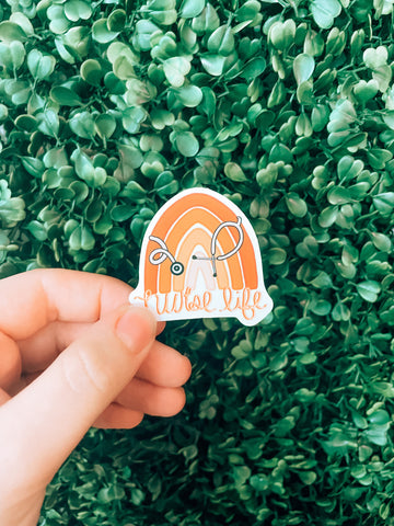 Nurse Life Boho Rainbow Sticker
