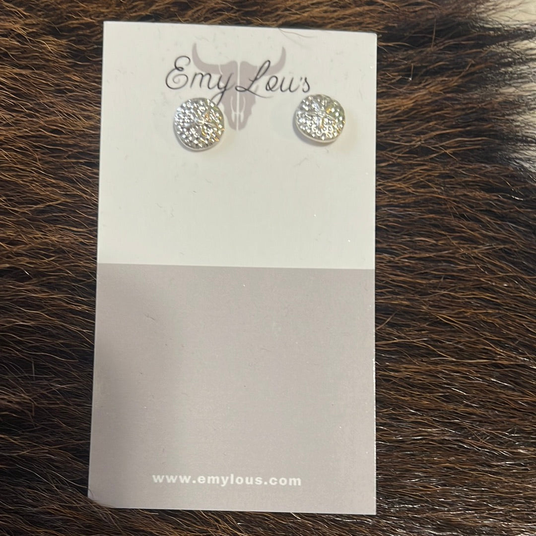 Silver Sand Dollar Studs