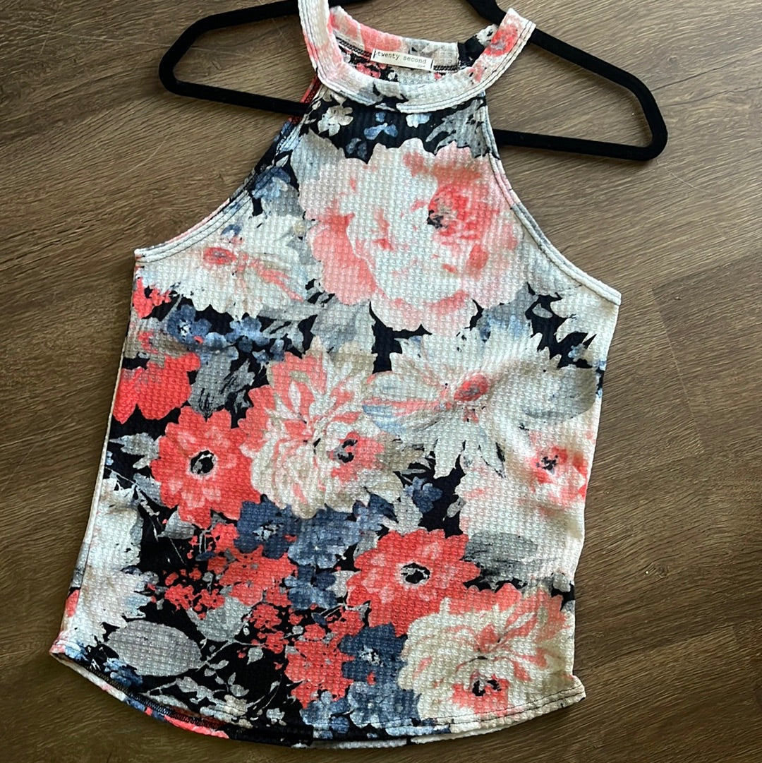 Floral Deep Cut Tank