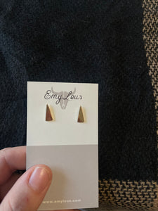 Gold Skinny Triangle Studs