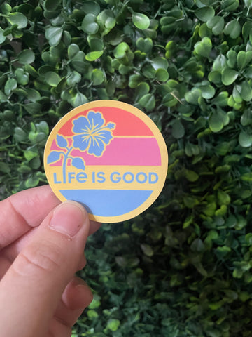 Trendy Life is Good Circle Sticker