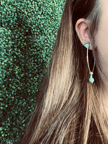 Sterling Silver Hoop with Turquoise
