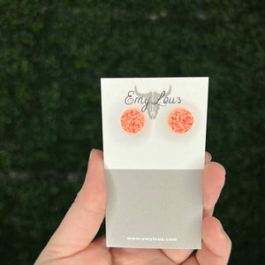Peach Druzy Stud
