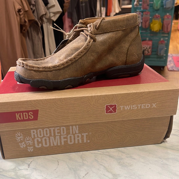 TWISTED X KID'S BOMBER TAN  DRIVING MOCS YDM0001