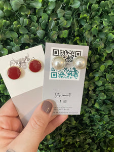 Burgundy Pearl Stud