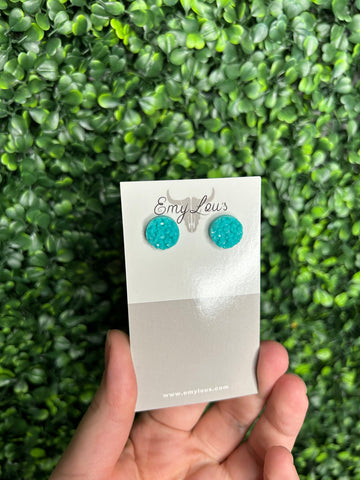 Teal Druzy Stud