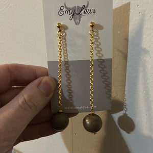 Gold and Brown Bead Dangle