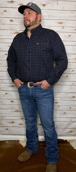 Cinch Men's Print Navy Button Up