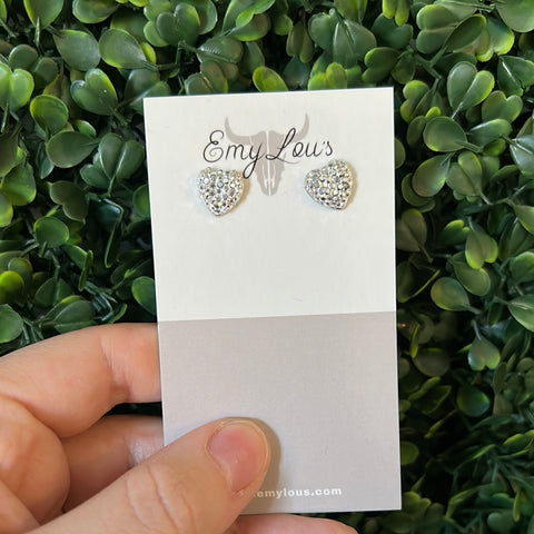 Simply Southern Silver Diamond Studded Heart