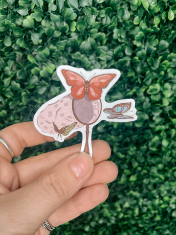 Cottagecore Butterfly Net Sticker