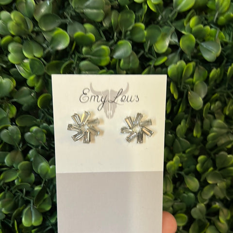 Simply Southern Silver Diamond Pinwheel Stud