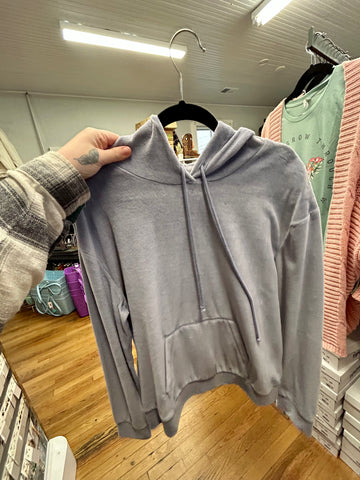 Periwinkle Velvet Hoodie