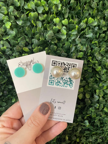 Mint Pearl Stud