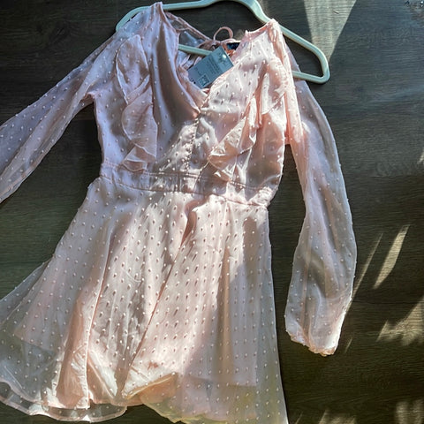 Aly Daly Blush Pink Open Shoulder Dress