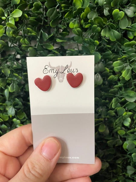 Clay Heart Studs