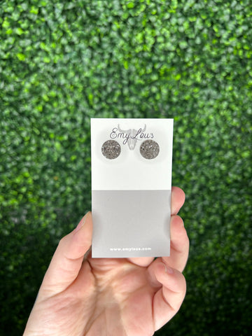 Sparkly Ash Druzy Stud