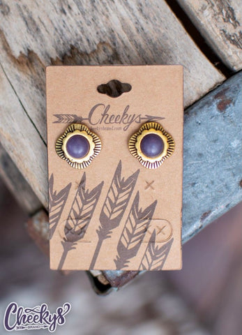 The Patsy Stud Earrings - Eggplant