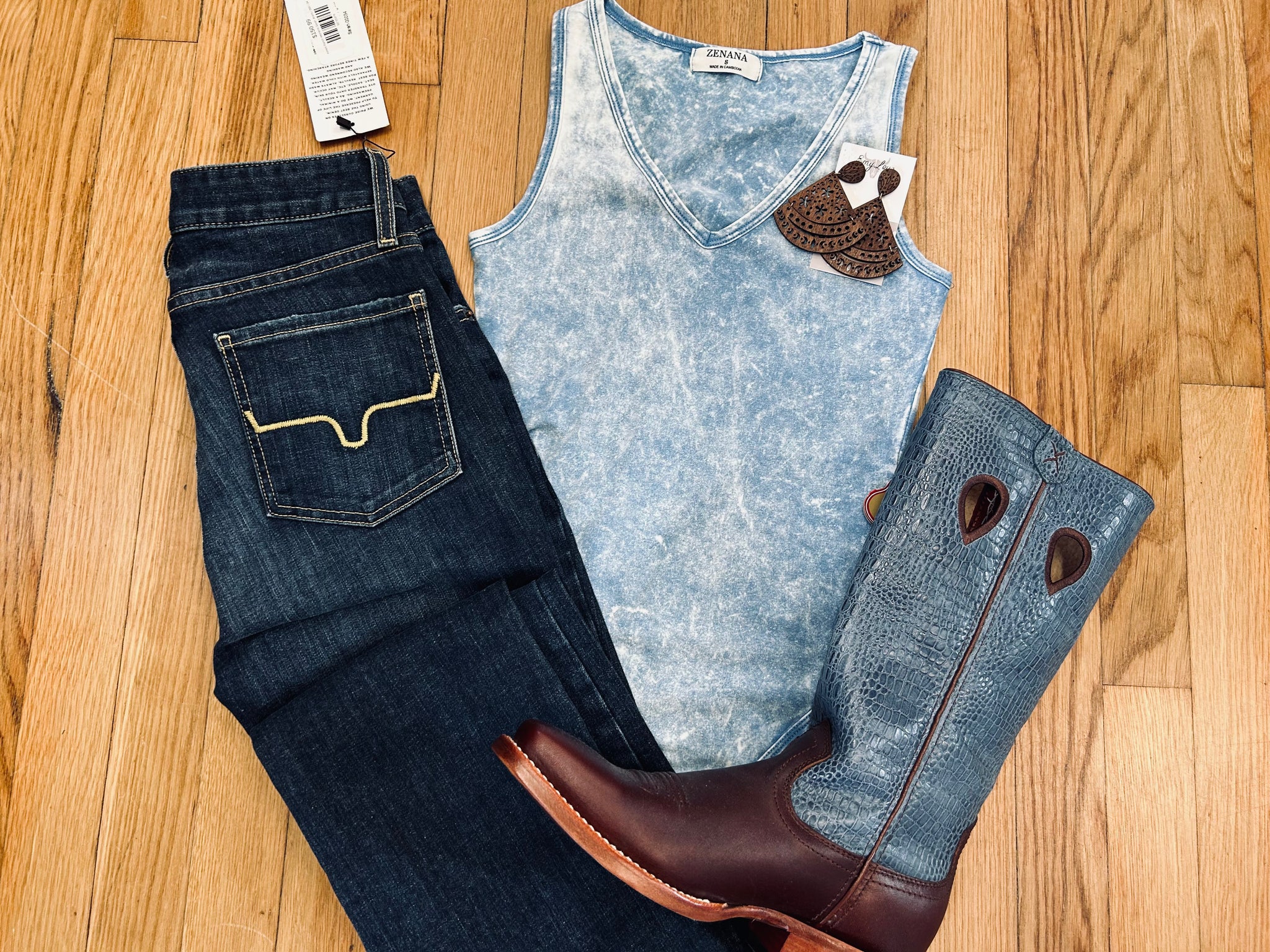 Blue Acid Washed Body Suit