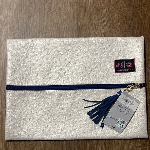 Makeup Junkie Bag- Navy and Silver