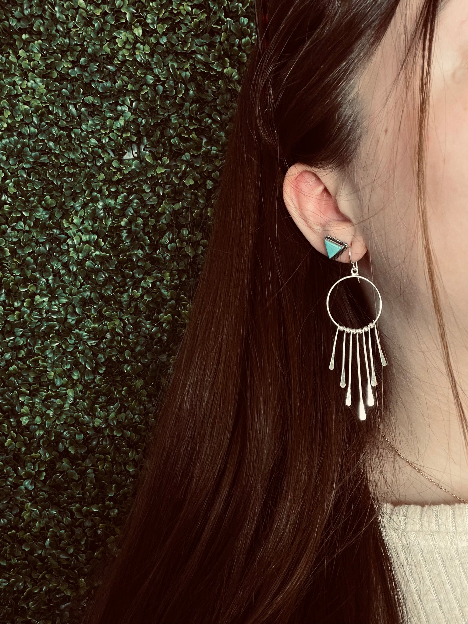 Sterling Silver Raindrop Hoops