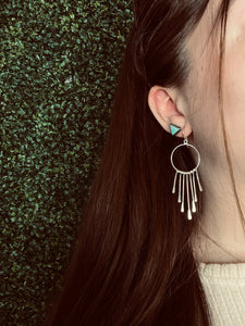 Sterling Silver Raindrop Hoops