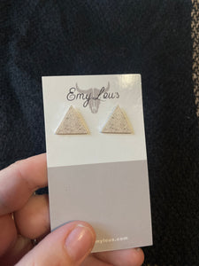 White & Gray Triangle Studs
