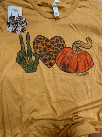 Peace, Love, Pumpkin Mustard Tee