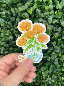 Daisy Yellow Vase Sticker