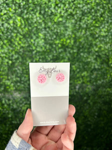 Baby Pink Druzy Stud